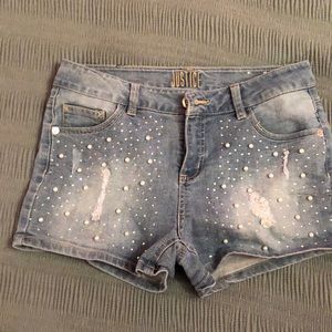 Girls justice blue jean shorts